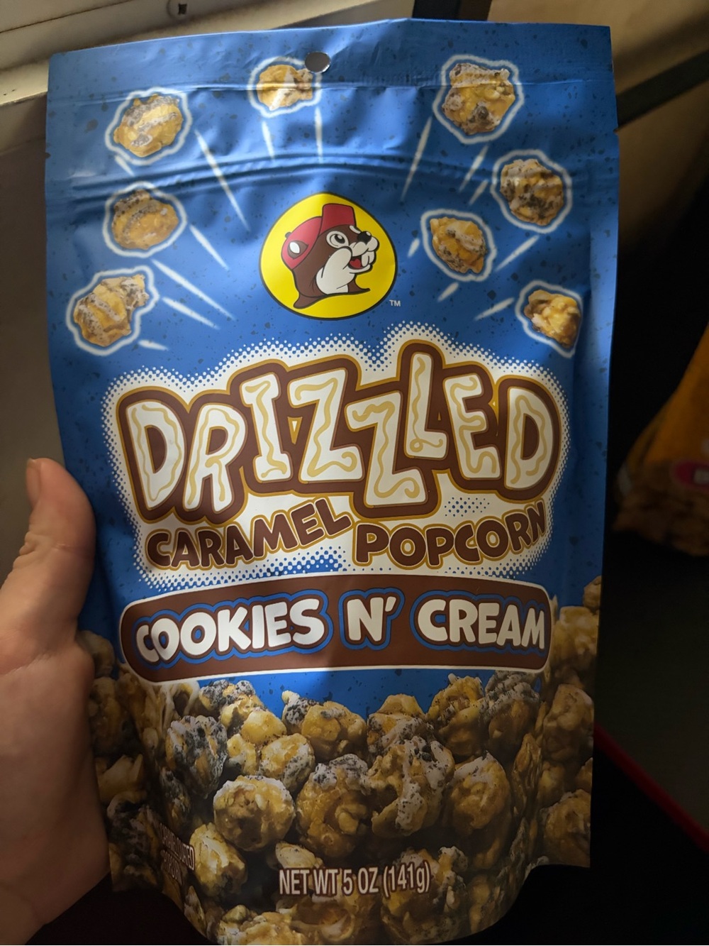 Drizzled Caramel Popcorn Cookies N' Cream - Blue From Buc-ee’s
